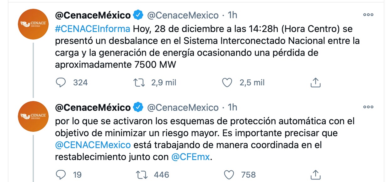 México se queda sin luz, reportan apagón masivo