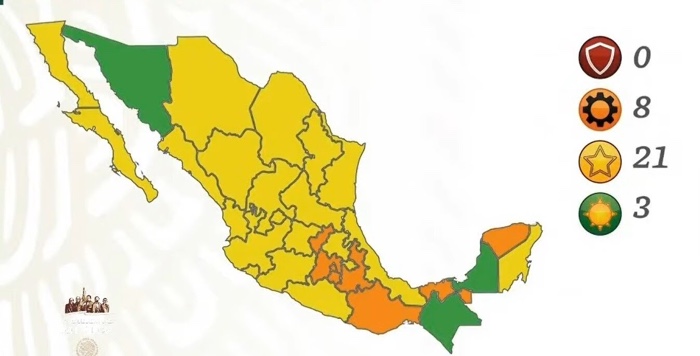 México se pinta de amarillo en semáforo por COVID