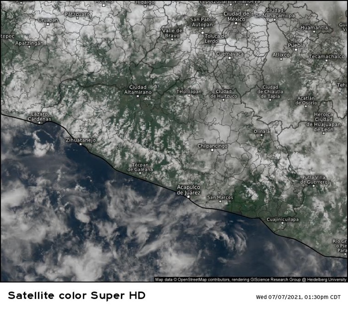 CONTINÚAN MÁS LLUVIAS EN GUERRERO POR EL PASO DE LA ONDA TROPICAL NÚMERO 08