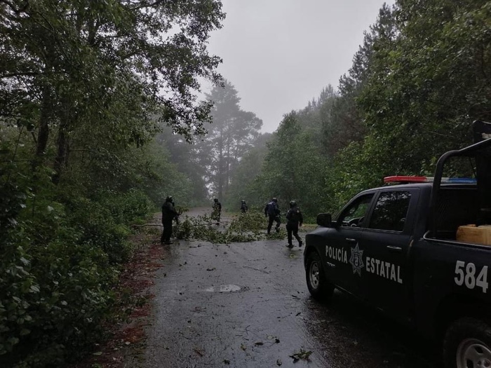 Policía Estatal afectaciones por Tormenta Tropical “Nora” en la zona serrana de Tecpan y Atoyac