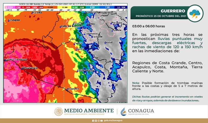 Rick se eleva a huracán categoría 2, frente a costa de Zihuatanejo