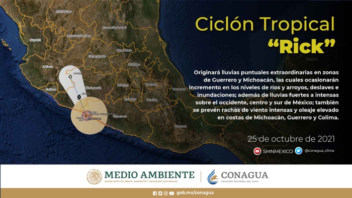 HURACÁN RICK TOCÓ TIERRA EN LA COSTA DE GUERRERO