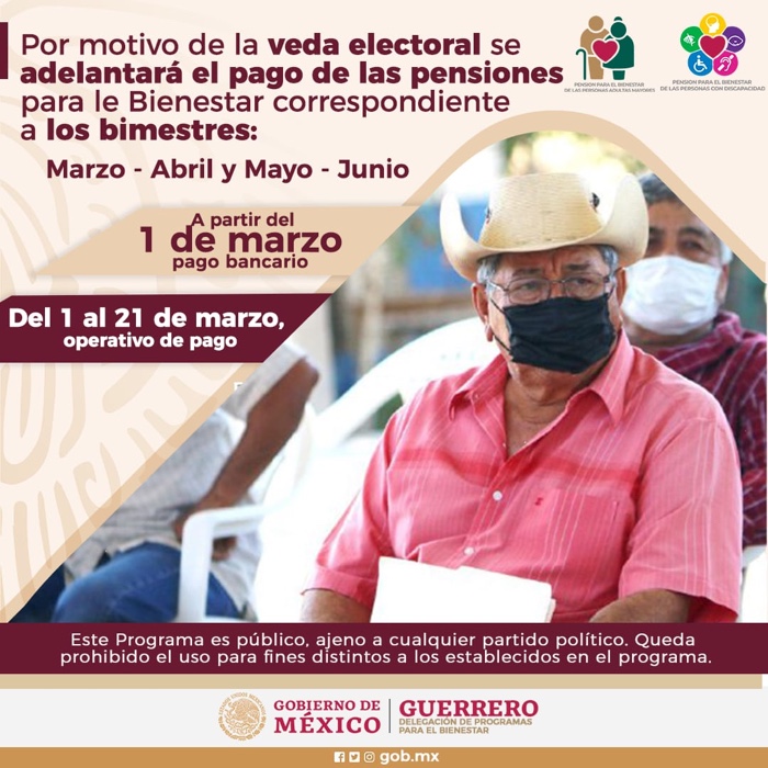Se adelantará el pago de dos bimestres de pensiones para el Bienestar