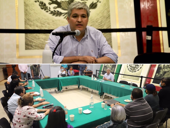 Alfredo Sánchez Esquivel atiende a trabajadores de la FGE