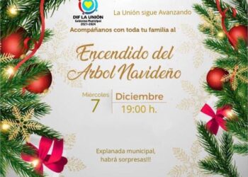 Gobierno de La Unión invita a la población al encendido del Árbol Navideño
