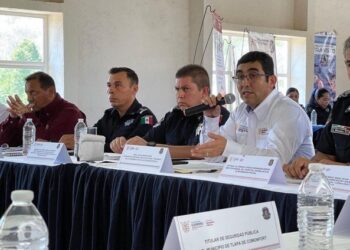 ENCABEZA EL SECRETARIO DE SEGURIDAD, EVELIO MÉNDEZ GÓMEZ LA CONFERENCIA ESTATAL DE SEGURIDAD PÚBLICA CON AUTORIDADES DE LA REGIÓN MONTAÑA