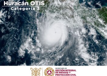 Huracán “Otis” alcanzó la categoría tres frente a las costas de Guerrero