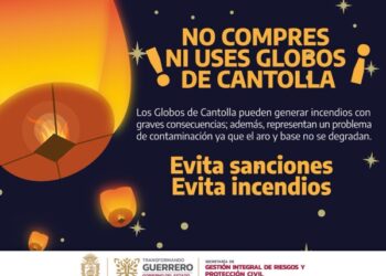 El gobierno de Guerrero hace el llamado a la población a no utilizar “Globos de Cantolla”