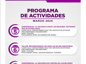 ORGANIZA EL CONGRESO SERIE DE CONFERENCIAS Y TALLERES POR EL DÍA INTERNACIONAL DE LA MUJER