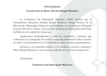 El Obispo fue localizado; está internado 