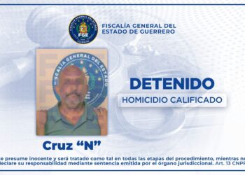 FGEGuerrero detiene a Cruz “N”, quien era buscado por el homicidio de un hombre en Coyuca de Benítez.