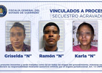 📍 En operativo simultáneo, #FGEGuerrero logra la captura y posterior vinculación a proceso de dos mujeres y un hombre por secuestro agravado de un comerciante en La Unión