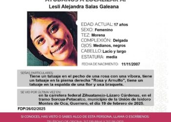 Solicitan ayuda para localizar a Leslie Alejandra Salas