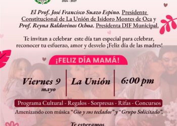 El Gobierno Municipal de La Unión y el DIF celebrarán a las madres con eventos en distintas comunidades.