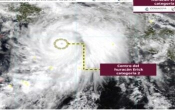 Se intensifica Erick a huracán categoría 2