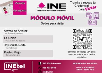 INE anuncia calendario de servicio itinerante en la Costa Grande