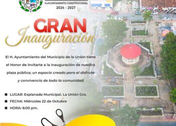 Invita alcalde de La Unión José Francisco Suazo a la inauguración de la nueva Plaza Municipal