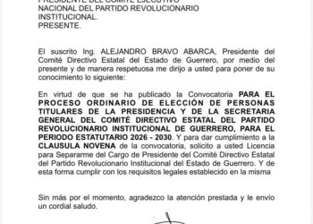 Se separa Alejandro Bravo de la dirigencia estatal del PRI