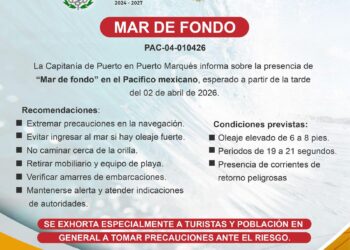Alerta gobierno de La Unión por mar de fondo