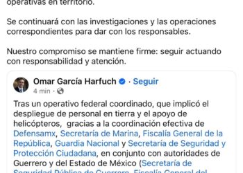 Alcalde de Taxco y su padre son hallados con vida tras desaparición, afirma Harfuch
