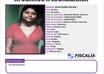 Activan Protocolo Alba en Guerrero para localizar a joven desaparecida en Atoyac de Álvarez