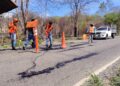 Realizan trabajos de bacheo en acceso principal a la cabecera municipal de La Unión