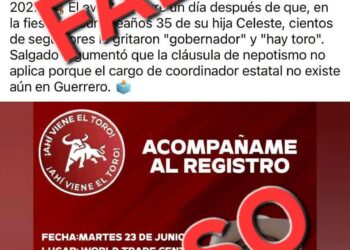 Circula información falsa sobre presunta invitación para acompañar a Félix Salgado en registro de Morena