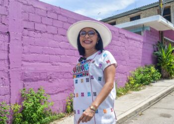 TOCA ESTHELA DAMIÁN CASA POR CASA EN LA COLONIA LA SABANA, ACAPULCO, EN DEFENSA DE LA SOBERANÍA NACIONAL