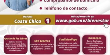 Anuncia Delegación de Bienestar módulos de registro para la Credencial Universal de Salud en las Costas de Guerrero