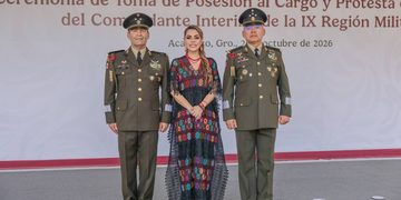 Asiste Evelyn Salgado Pineda a la Toma de Posesión al Cargo y Protesta de Bandera del comandante interino de la Novena Región Militar